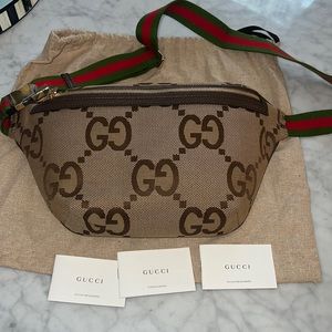 💯 authentic NWT Gucci jumbo GG waist bag